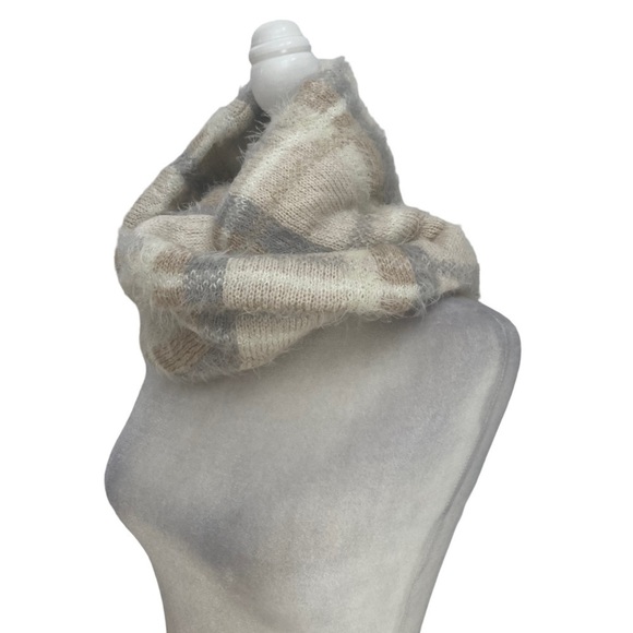 Anthropologie Ampato Twisted Infinity Cowl Scarf NWT in Cream Grey Caramel - Picture 4 of 10